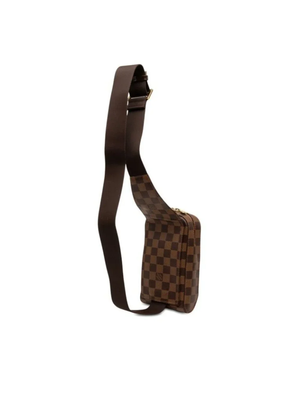 Louis Vuitton Damier Geronimos Shoulder Bag Brown Leather